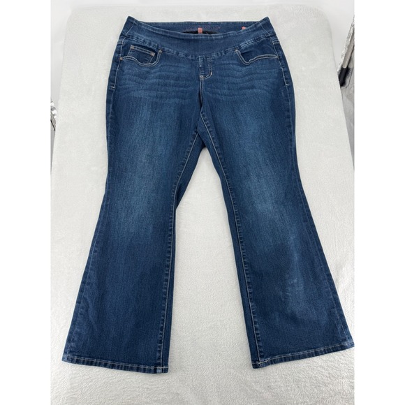 Jag Jeans Denim - Jag Jeans Womens 16WP High Rise Boot Leg Dark Wash Pull On Denim Blue Jeans